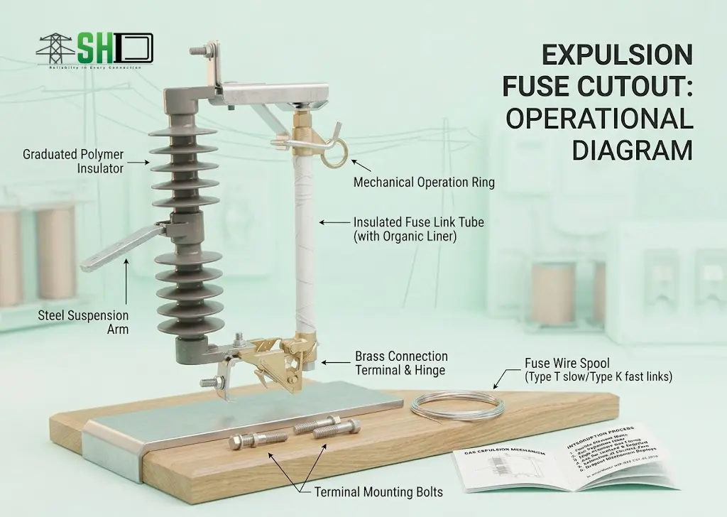 EXPULSION FUSE CUTOUT_ OPERATIONAL DIAGRAM The Physics and Internal Components of EXPULSION FUSE CUTOUT_ OPERATIONAL DIAGRAM