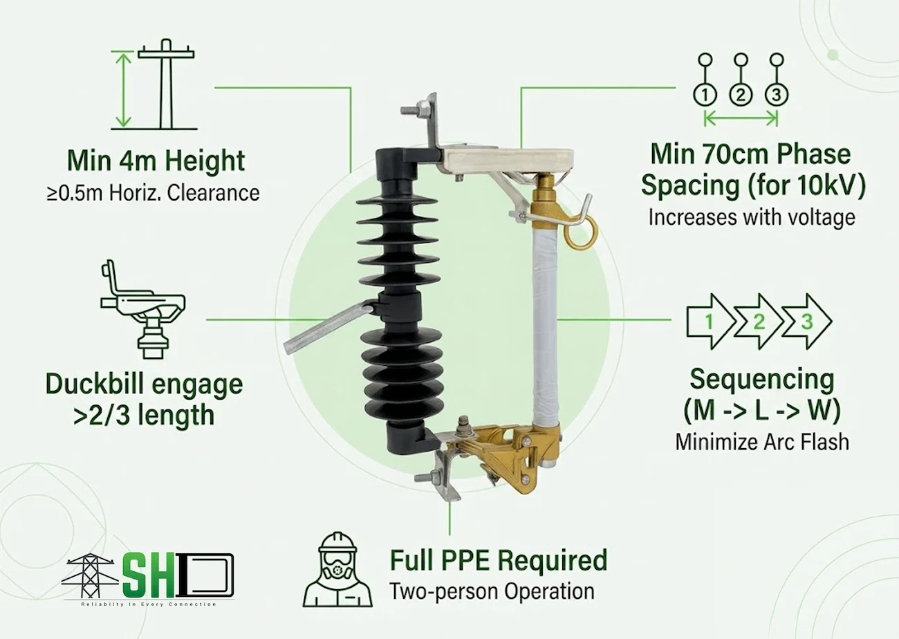 Installation Guidelines for the dropout fuse of transformer Installation Guidelines for the dropout fuse of transformer