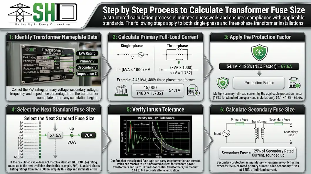 Step by Step Process to Calculate Fuse Size for Transformer Step by Step Process to Calculate Fuse Size for Transformer