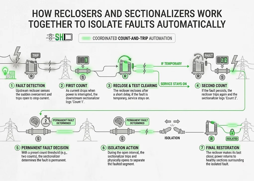 How Reclosers and Sectionalizers Work Together to Isolate Faults Automatically How Reclosers and Sectionalizers Work Together to Isolate Faults Automatically