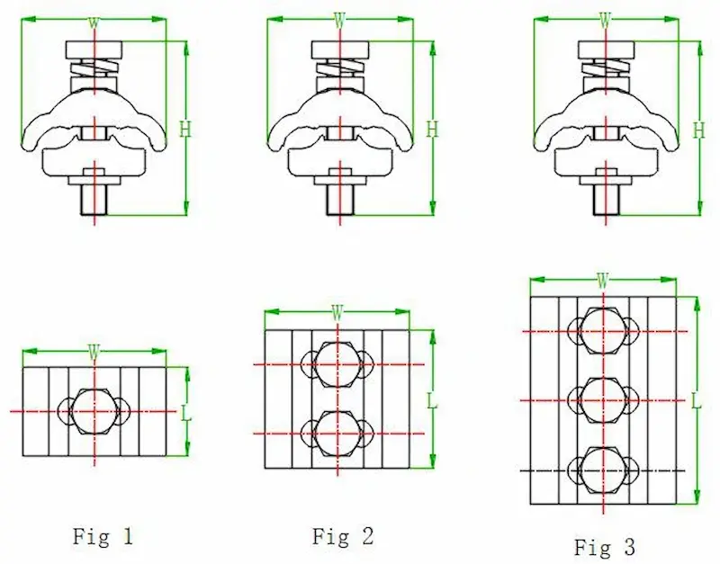 Aluminum Parallel Groove Clamp daimations
