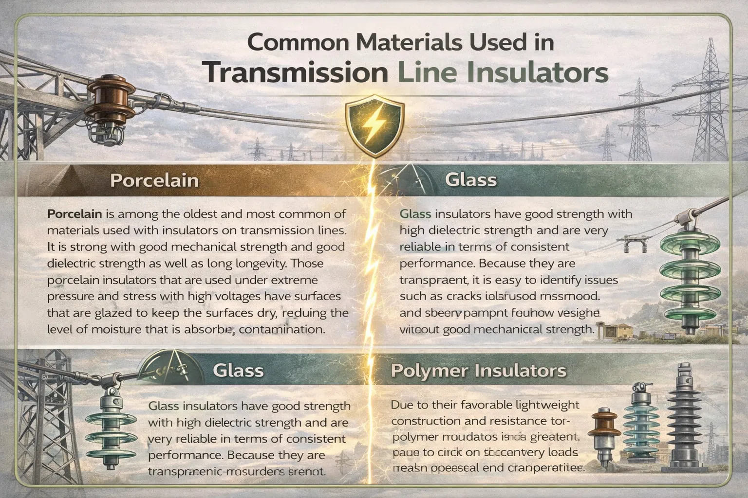 Common Materials Used in Transmission Line Insulator