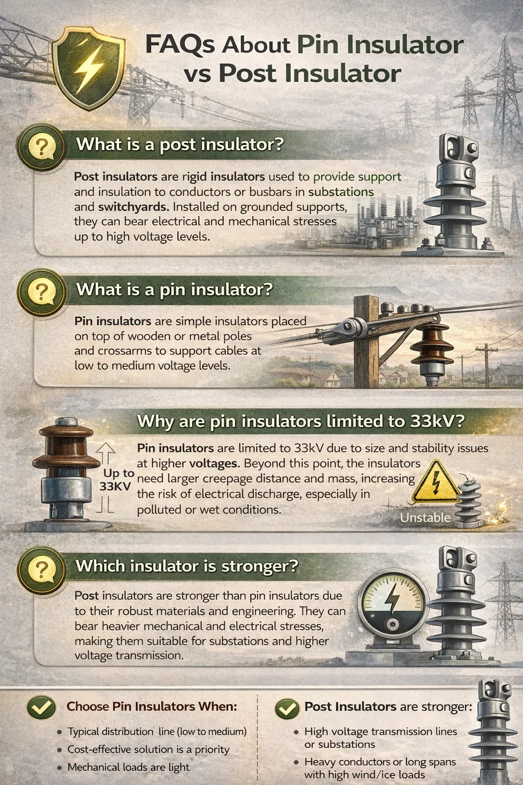 FAQs about pin insulator vs post insulator FAQs about pin insulator vs post insulator