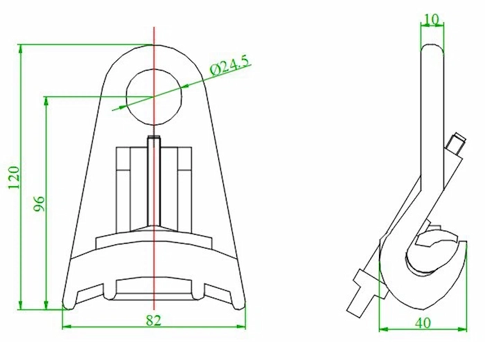 NFC STANDARD abc SUSPENSION CLAMP DIMENSION 1