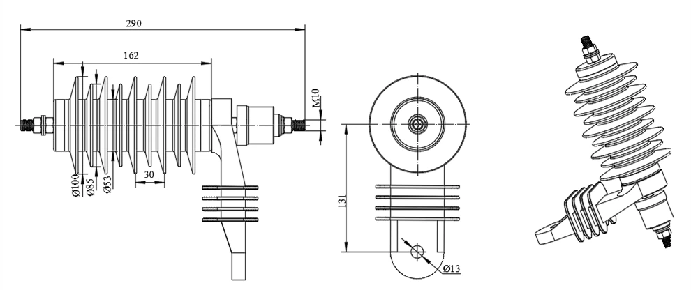 Surge Arrester 11kv DIMENSIONS