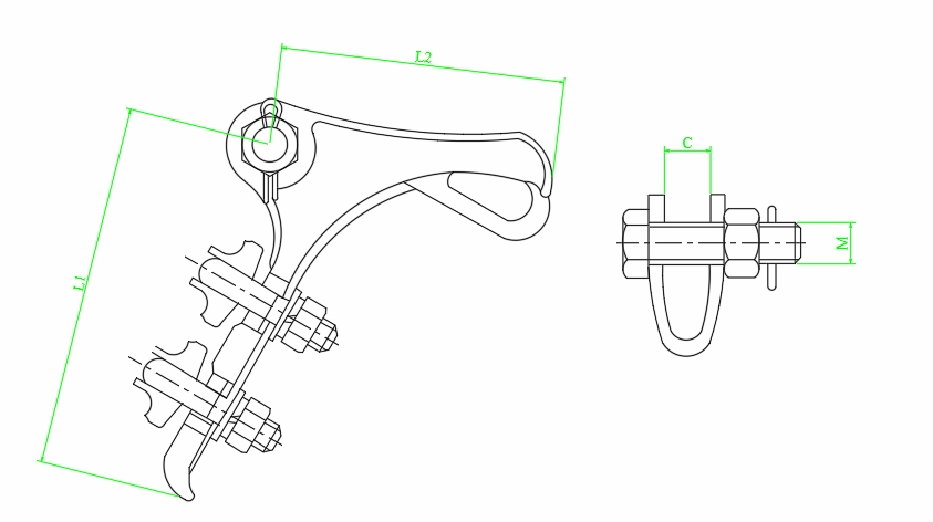 bolted tension clamp DIMENSION AND TECHNICAL PARAMETERS