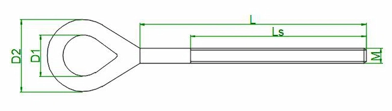 eye bolt with nuts DIMENSIONS