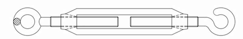 Heavy Duty Turnbuckle Drawing