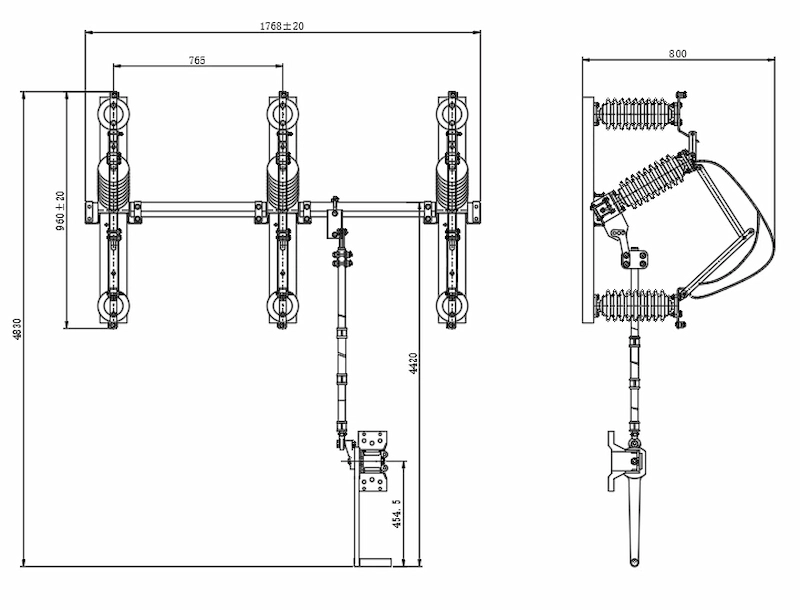 33kV Air Break Switch DIMENSIONS