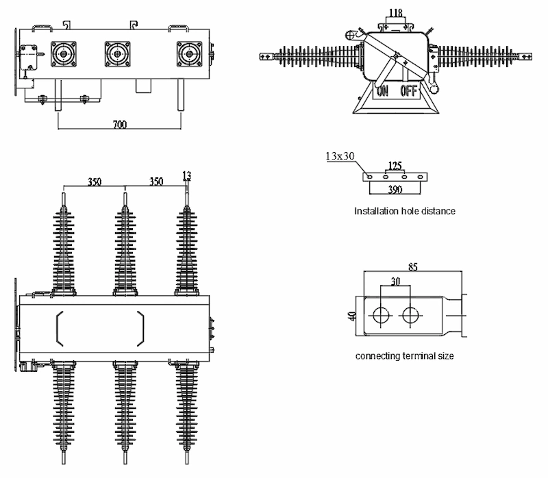 33kv Load Break Switch DIMENSIONS