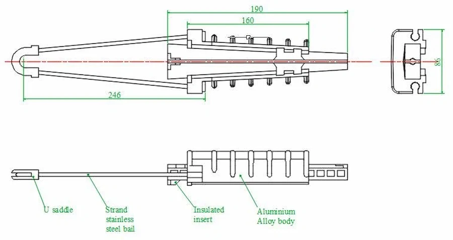 Cable Tension Clamp DIMENSIONS