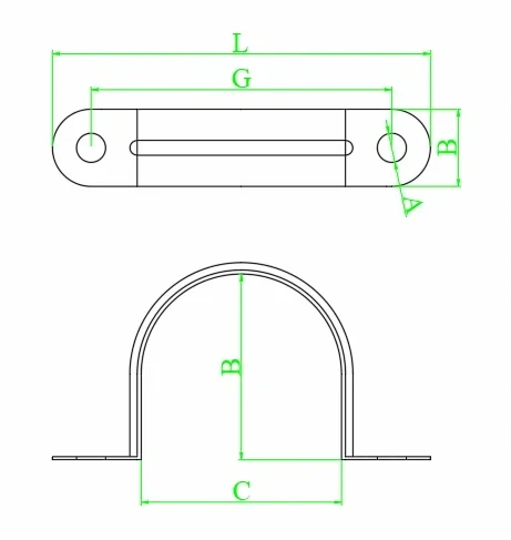 Steel Saddle Clamp DIMENSIONS