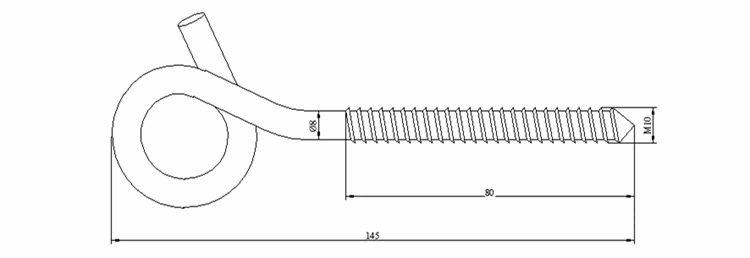 Pigtail Screw for Wood DIMENSIONS 1
