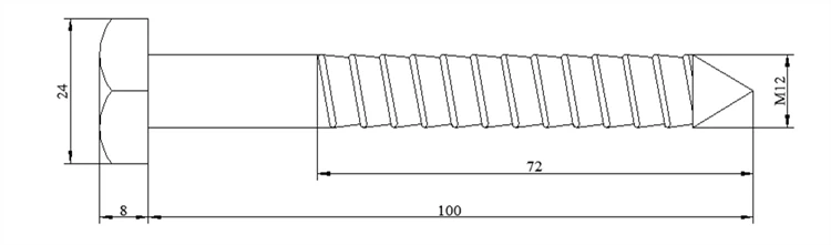 Pigtail Screw for Wood DIMENSIONS 2
