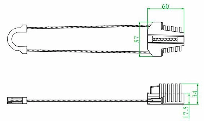 adss tension clamp DIMENSIONS
