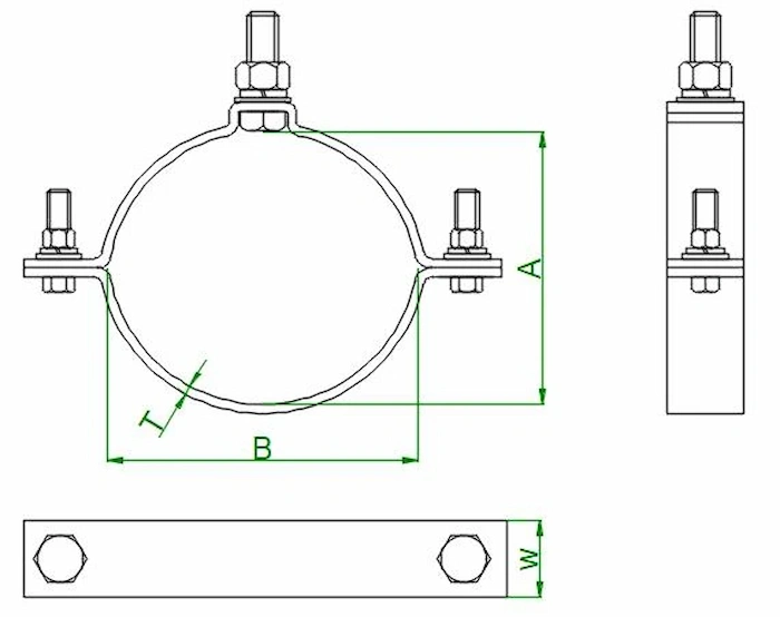 CA Pole Clamp DIMENSIONS