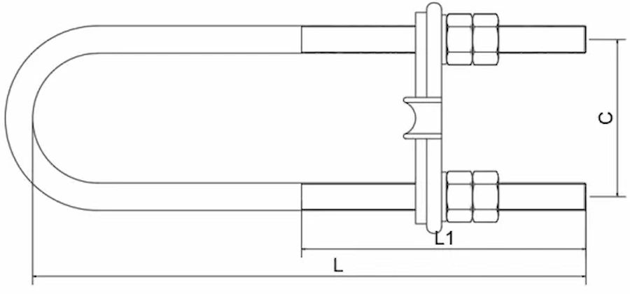 Guy Wire Clamp DIMENSIONS