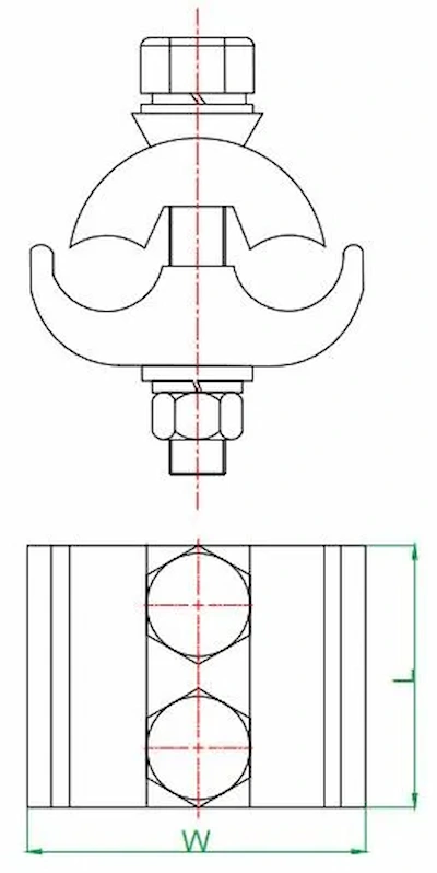 Parallel Groove Clamp Connector DIMENSIONS