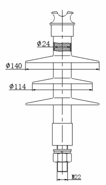 Pin Insulator 11KV Polymer Suspension Insulator DIMENSIONS