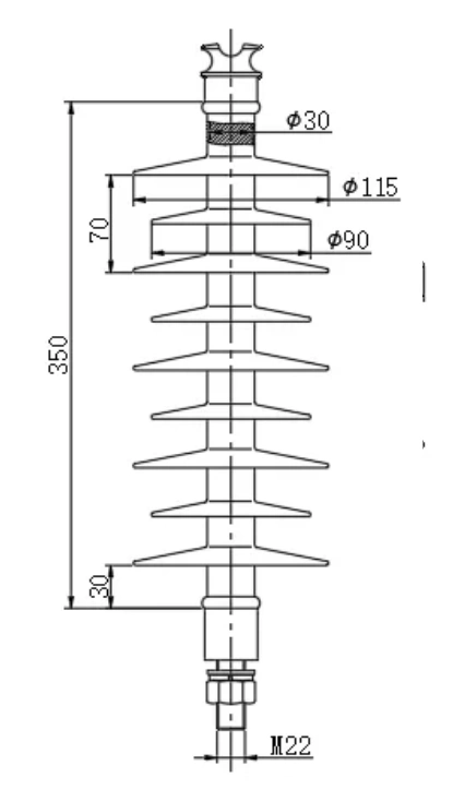 Pin Insulator 33KV Polymer Suspension Insulator DIMENSIONS