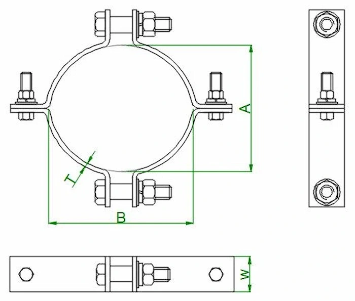 deg pole clamp