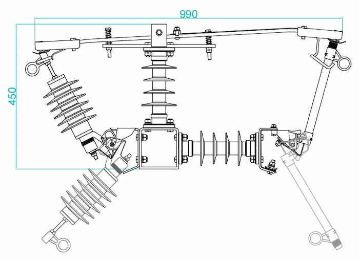 drop out surge arrester DIMENSIONS