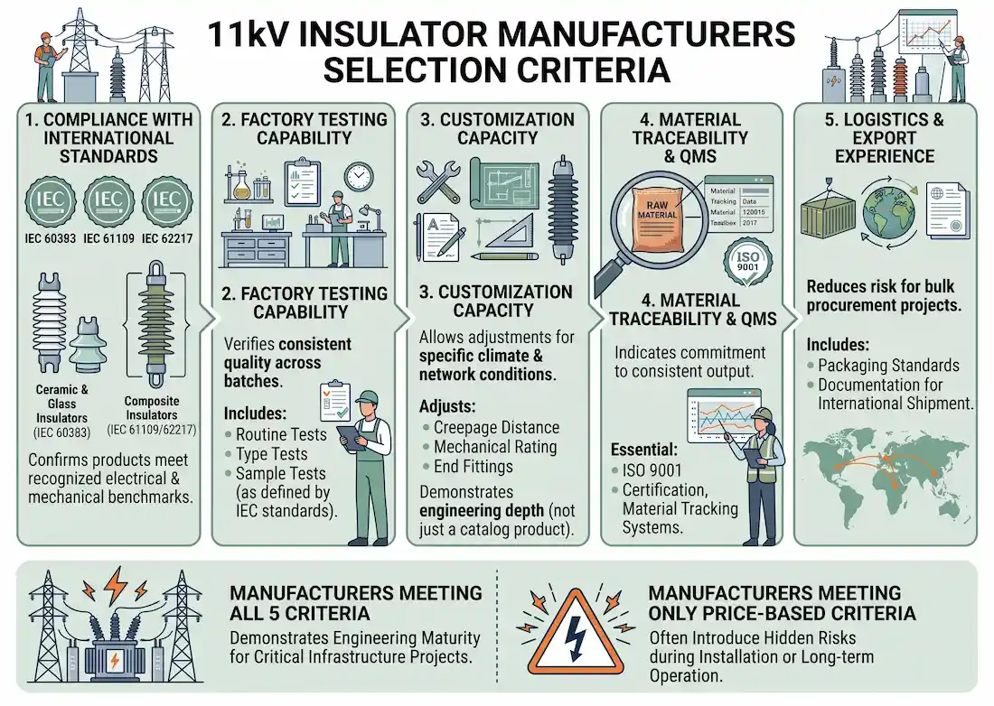 11kV Insulator Manufacturers Selection Criteria