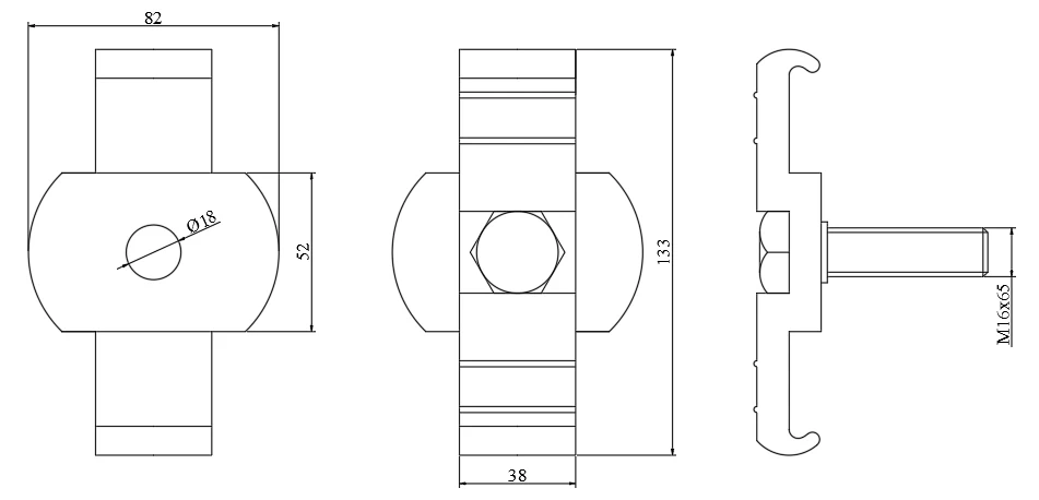 Aluminium Anchoring Clamp Bracket 