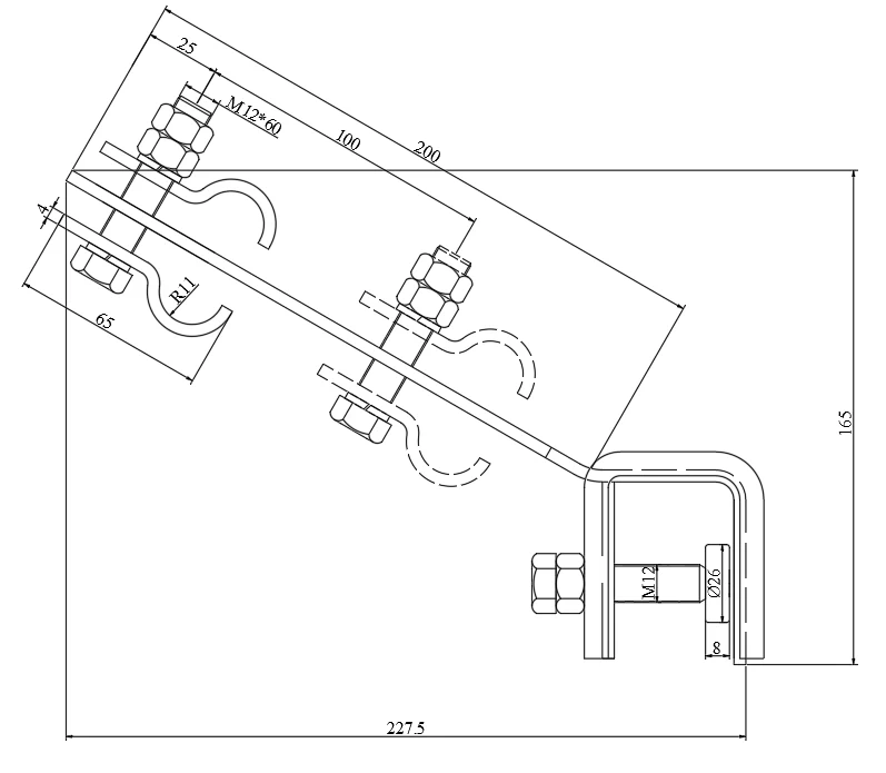 Down Lead Clamp For OPGW Dimensions Down Lead Clamp For OPGW Dimensions