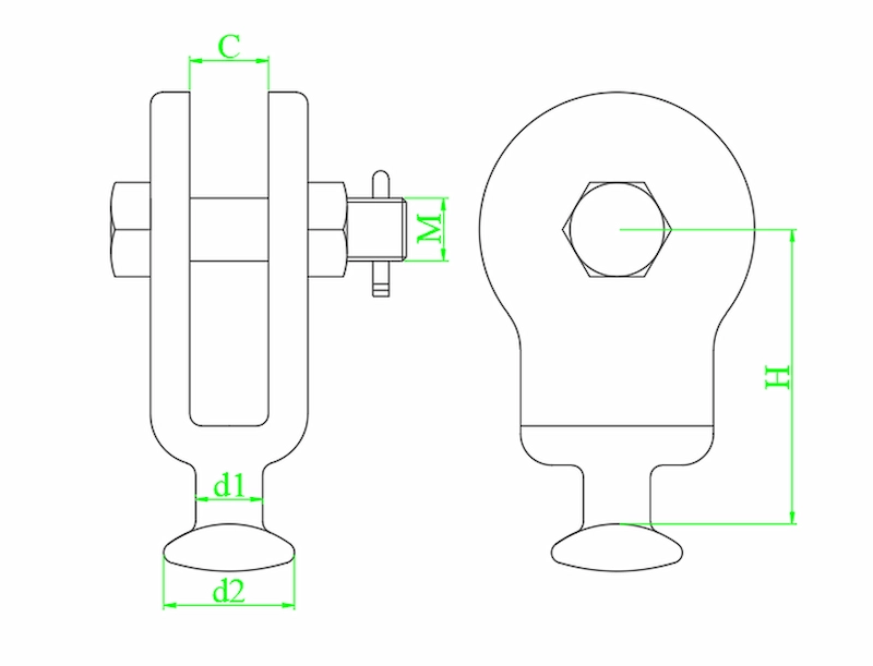 U Shaped Clevis Dimensions